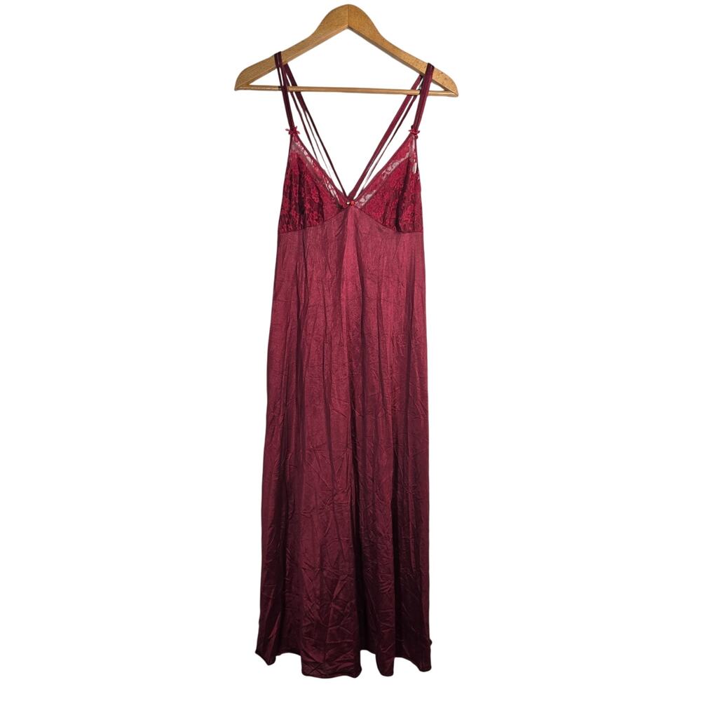 Vtg Petra Nylon Babydoll Maxi Slip‎ Dress Strappy Back 1X Romantic Lingerie Vamp